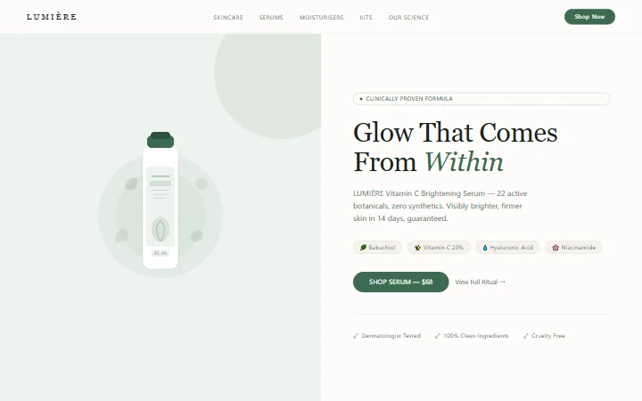 LUMIÈRE 高端护肤品模板