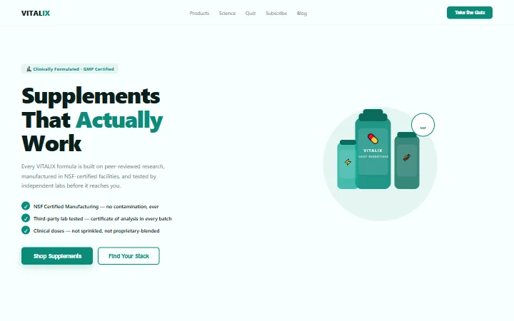 VITALIX 健康营养补剂模板