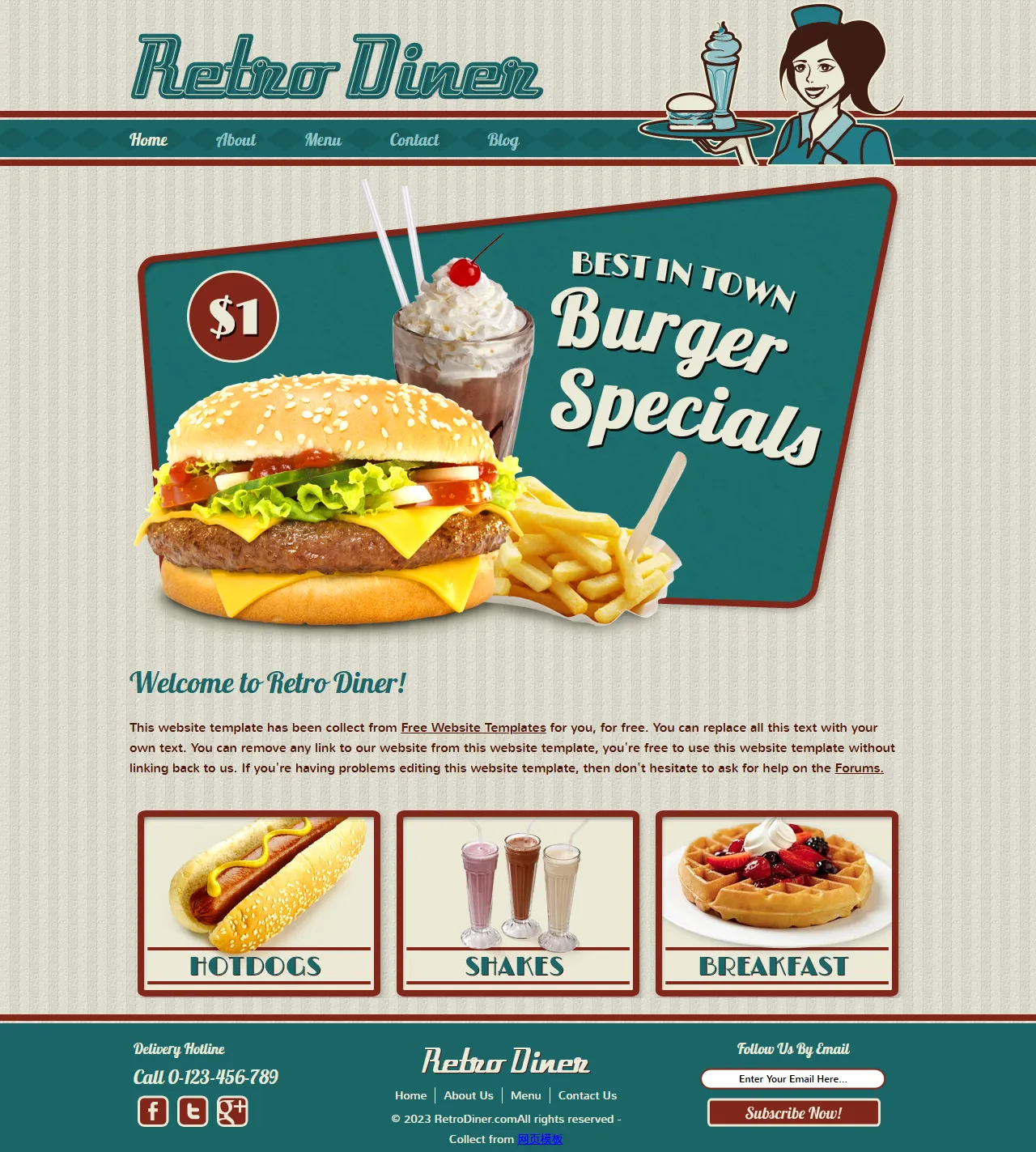 复古风格餐饮网站