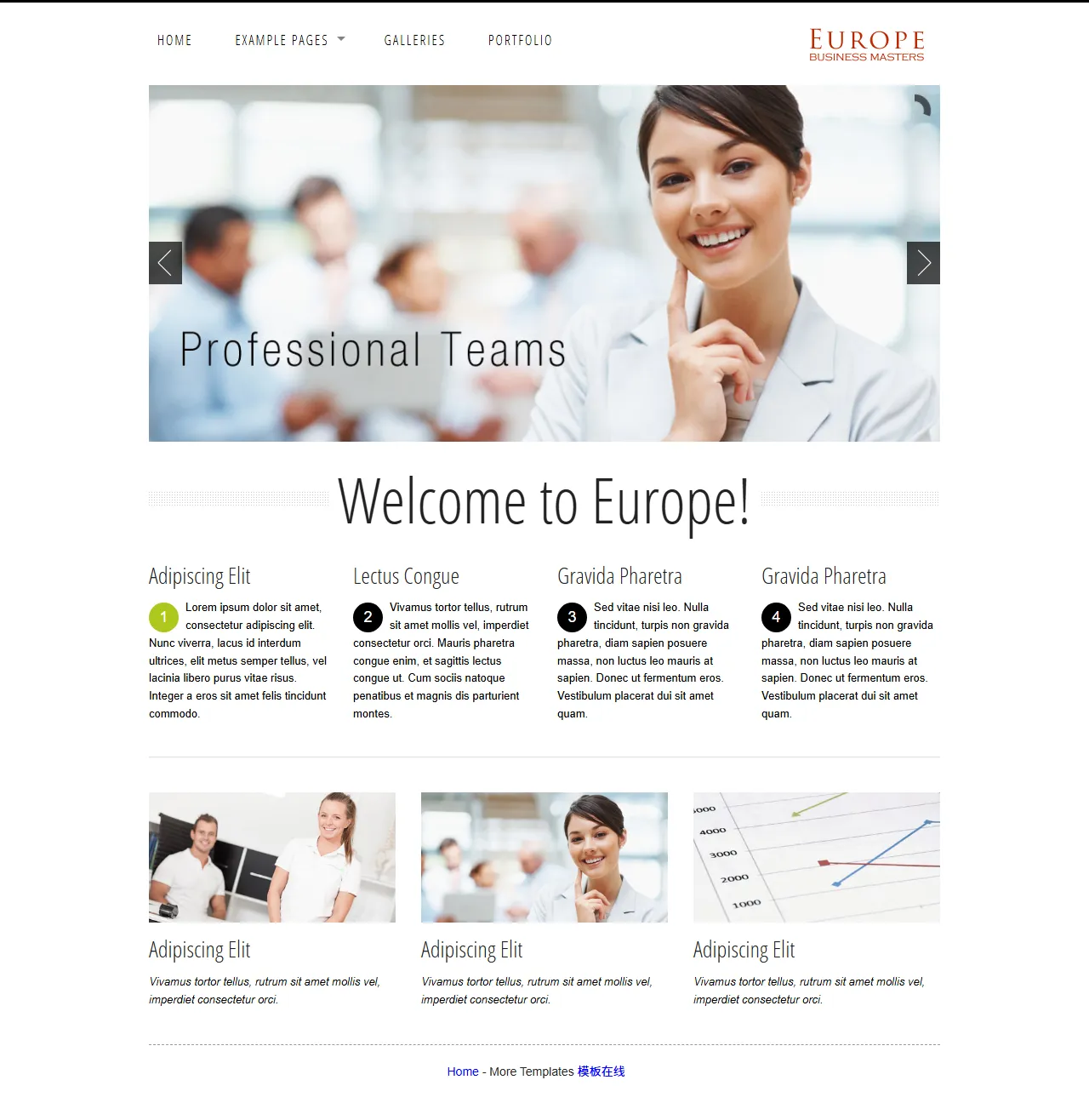 欧洲旅游旅行网站模板