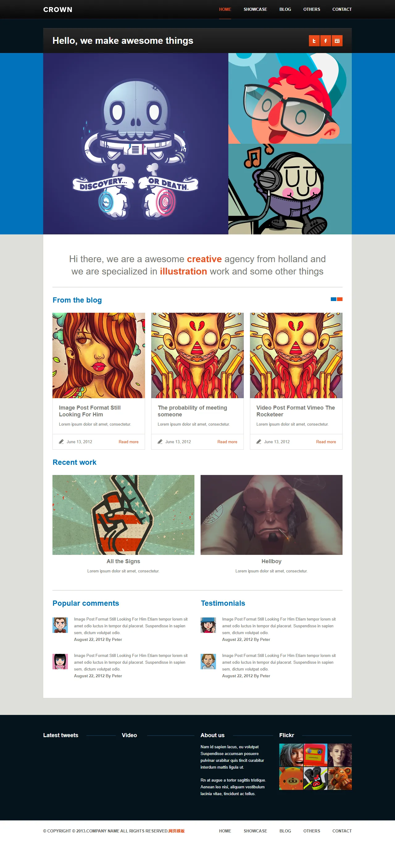 创意设计工作室作品集博客模板