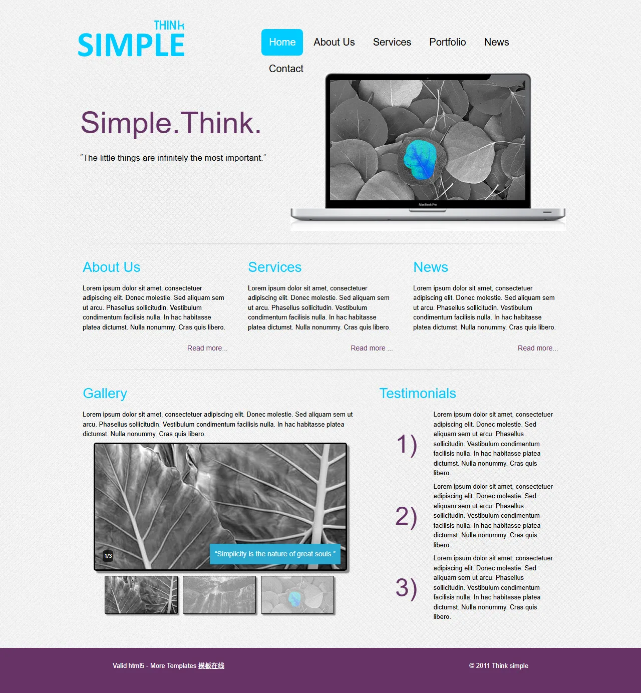 Think Simple简约企业官网模板