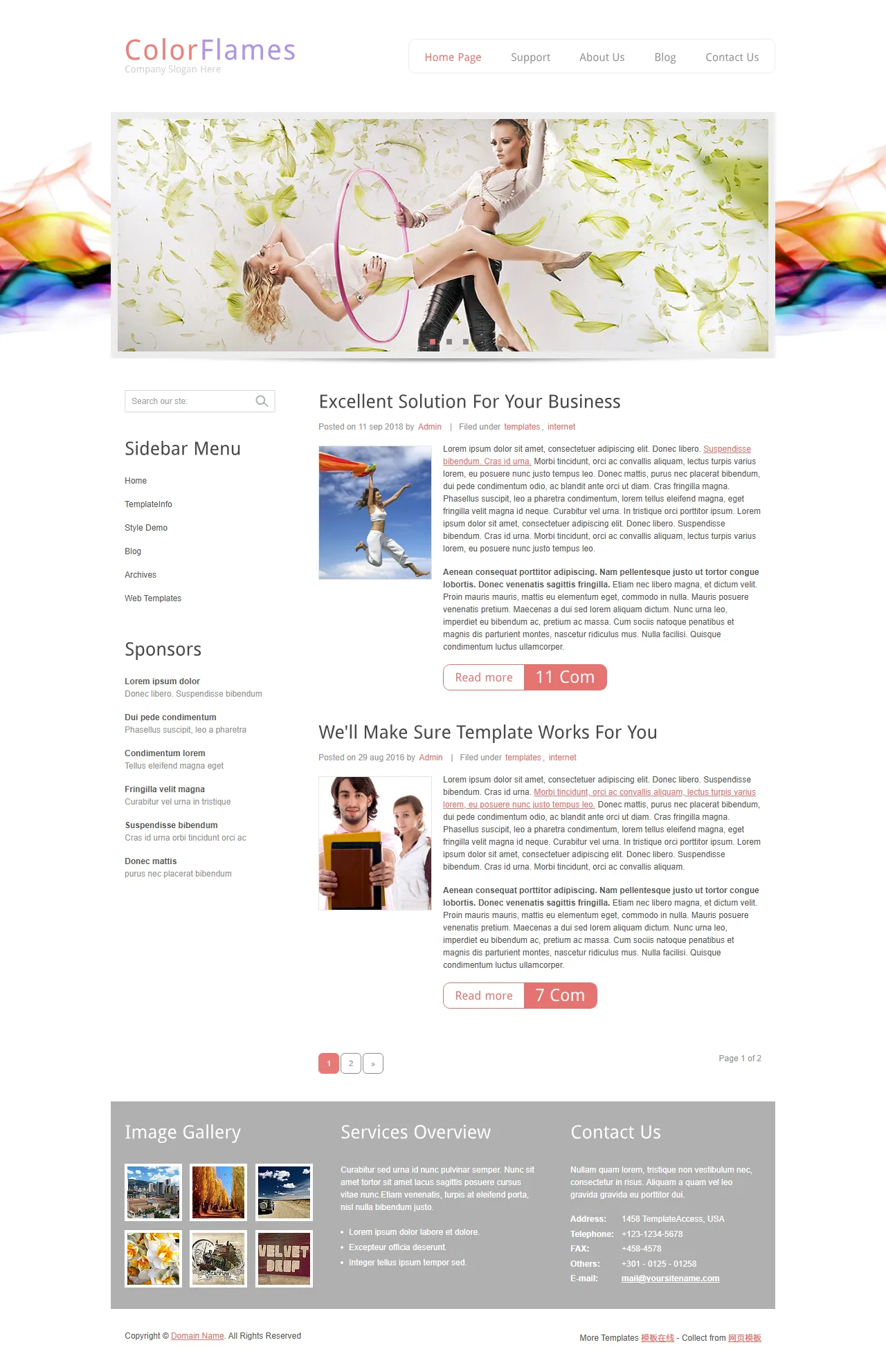 色彩火焰创意视觉设计模板