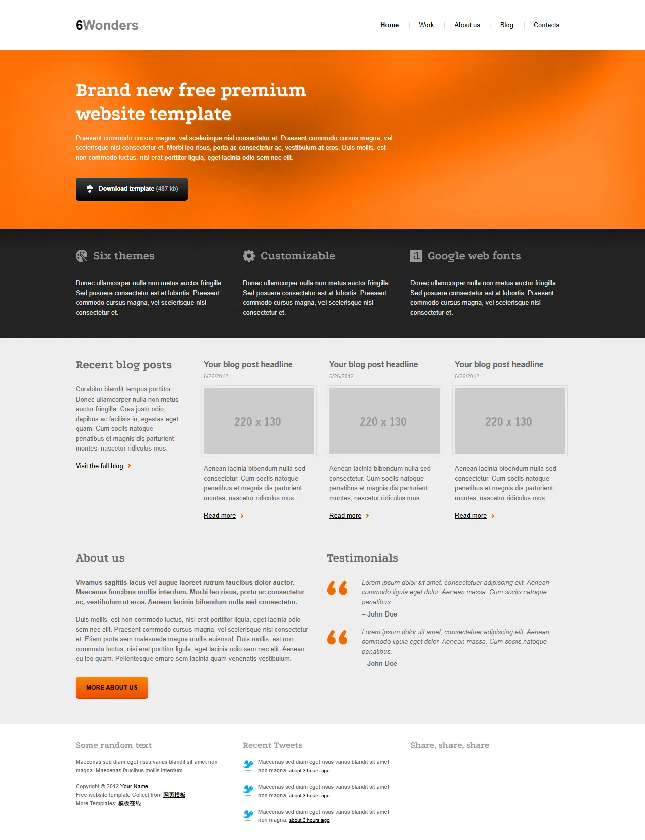 六大奇迹精品企业展示模板