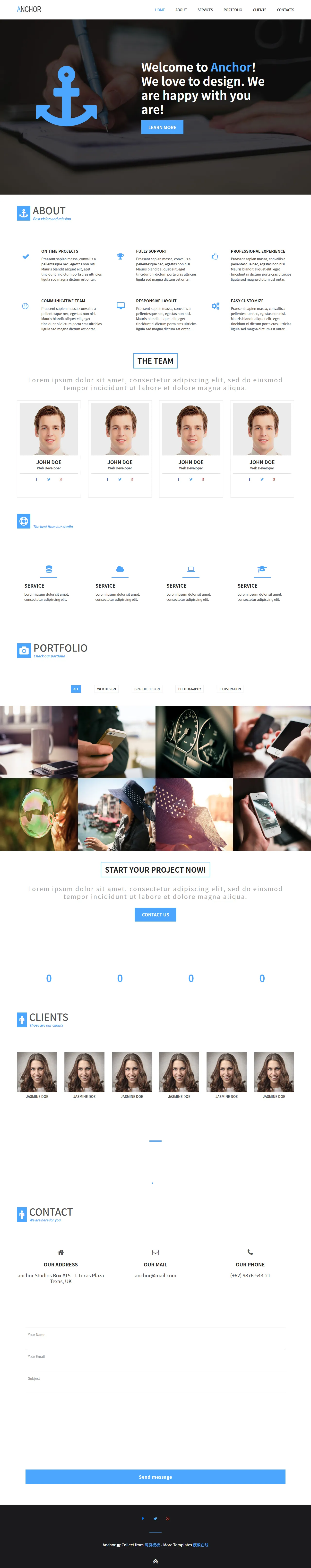 Anchor单页面商务企业模板