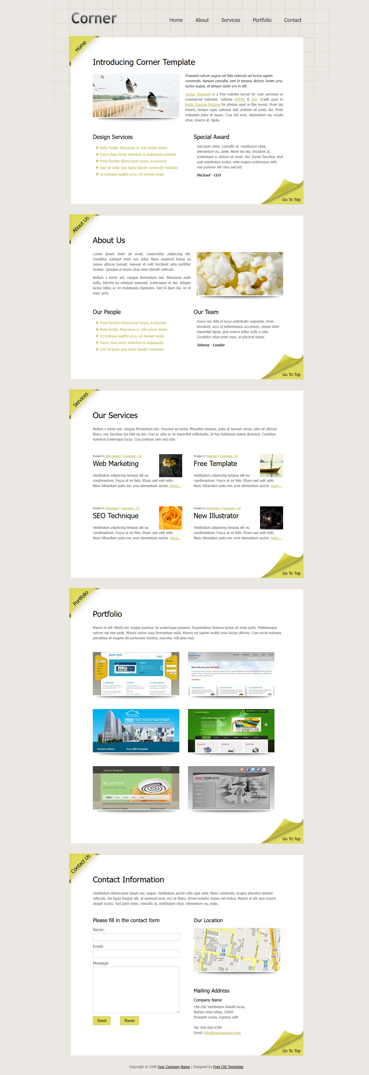 Corner通用免费CSS模板