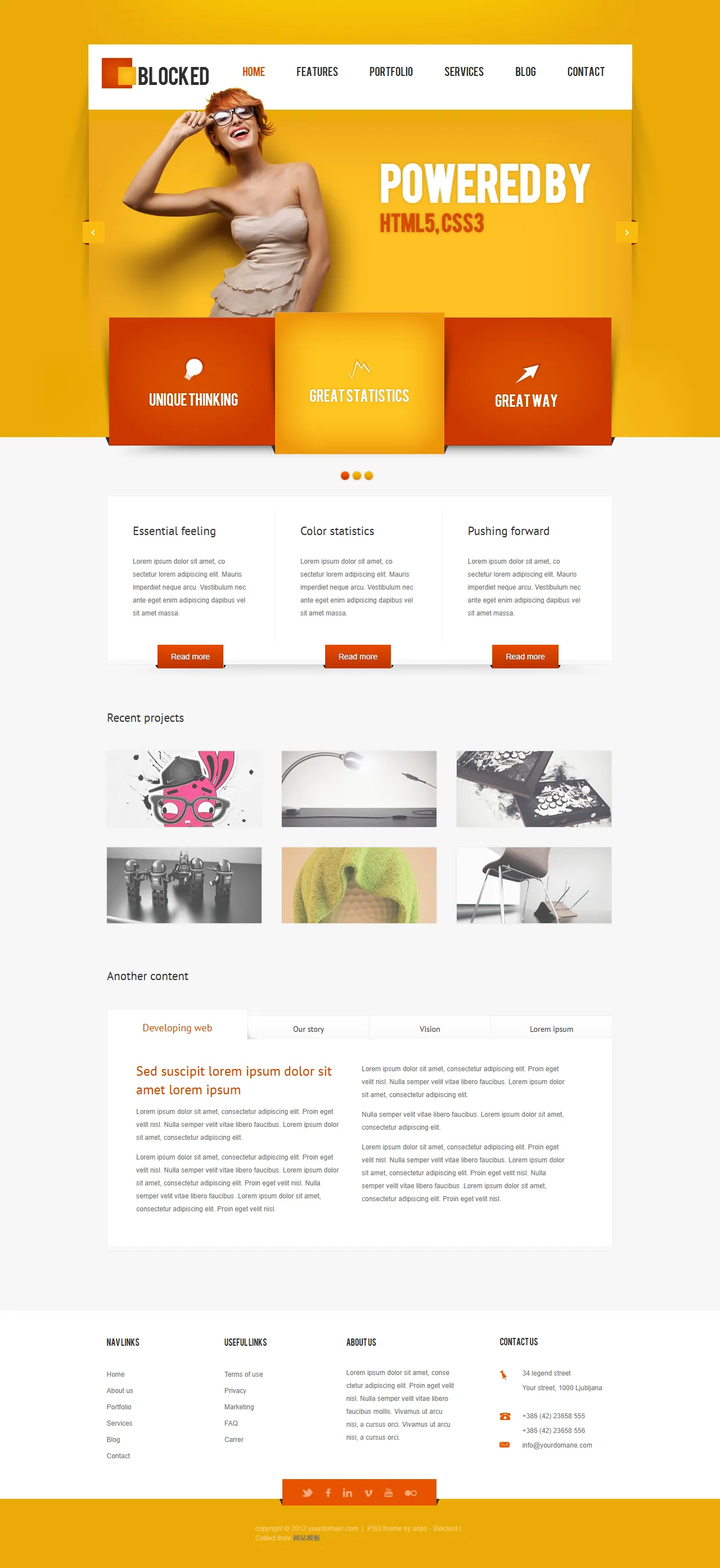 Blocked简洁HTML5响应式模板