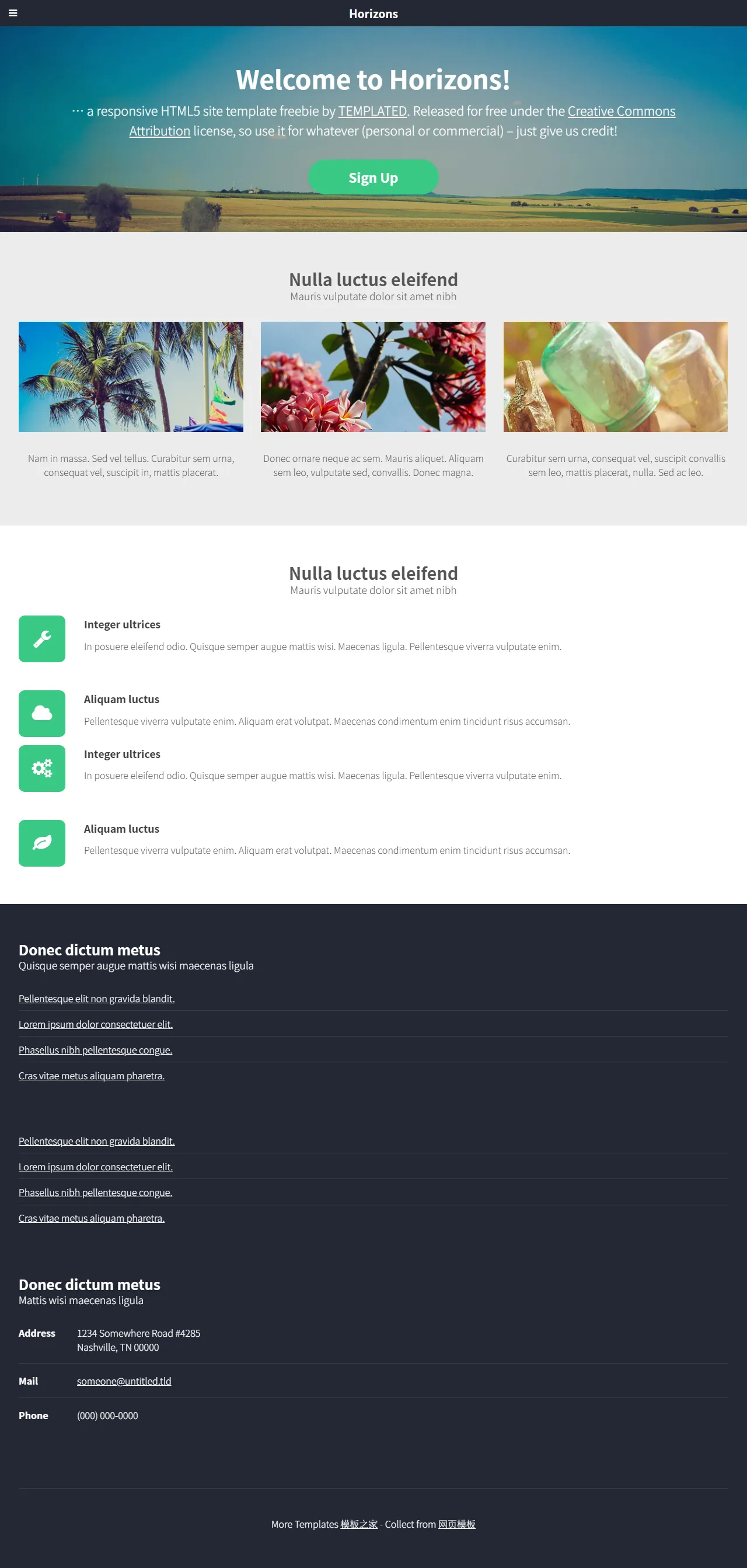 Horizons通用HTML5响应式模板