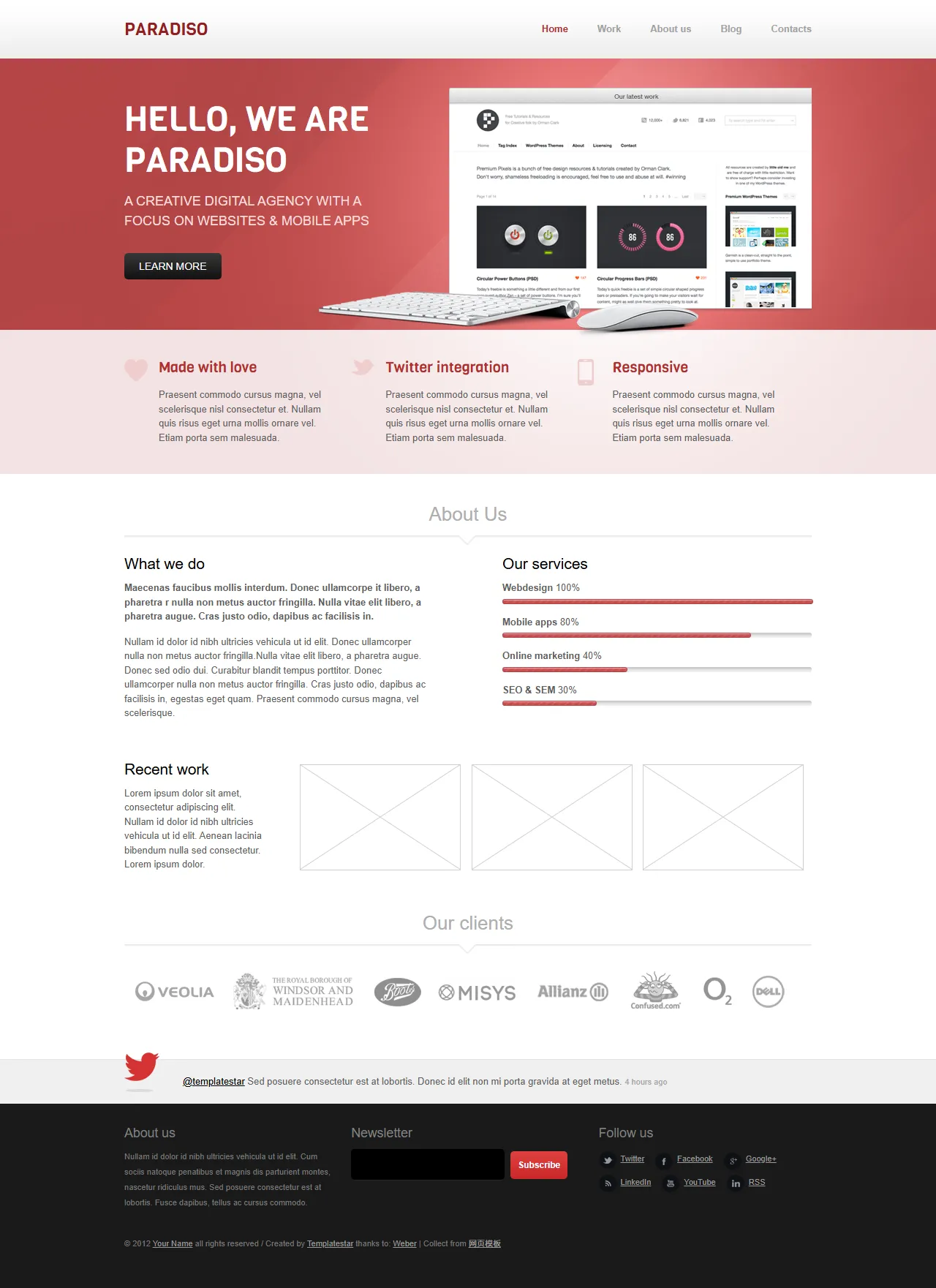 Paradiso通用创意HTML5响应式模板