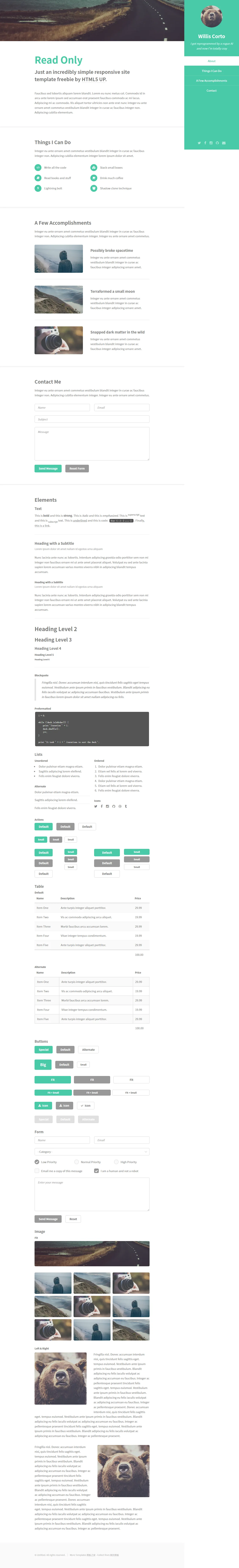 Read Only博客HTML5响应式模板
