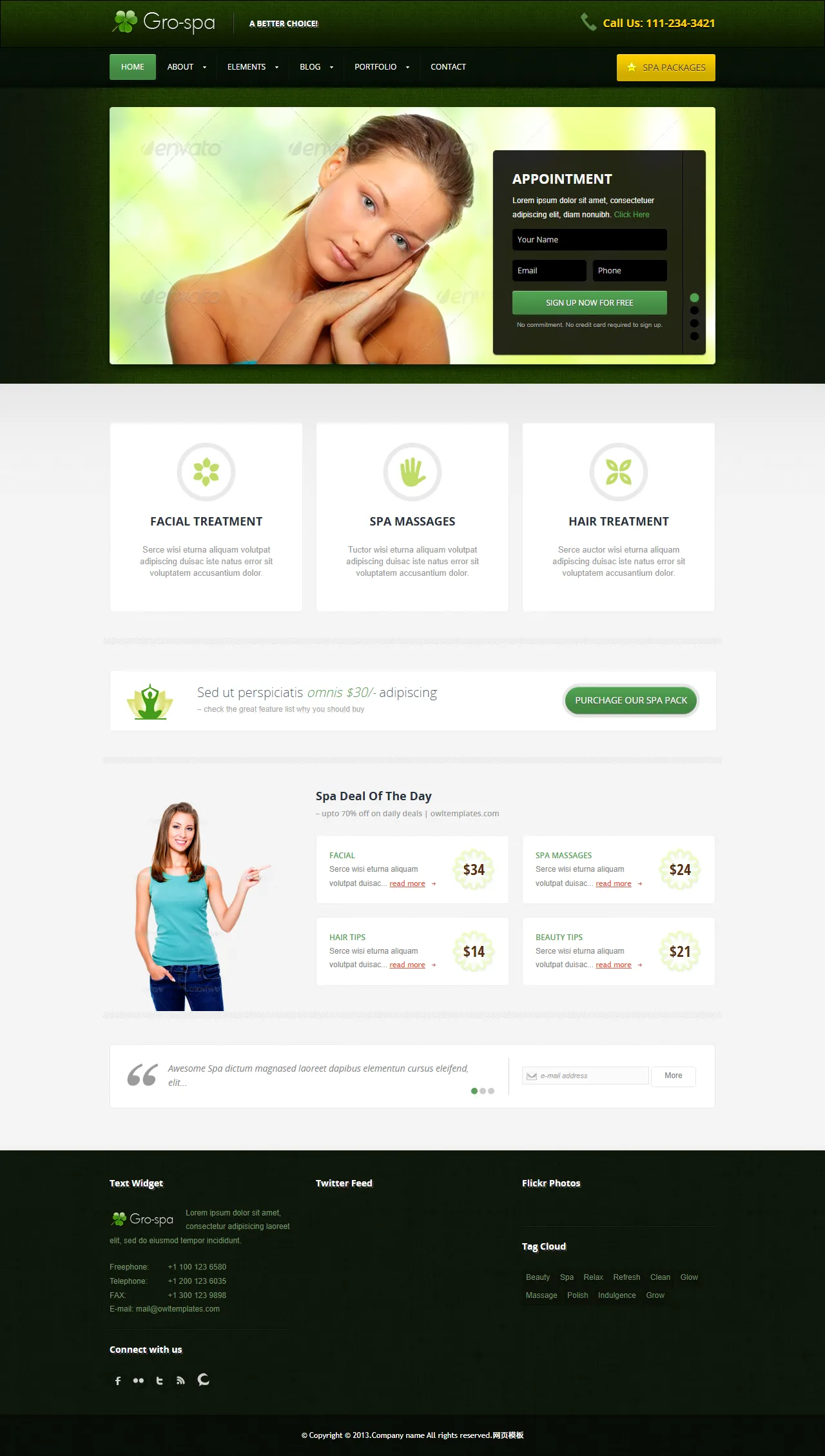 Gro-spa美容SPA创意响应式模板