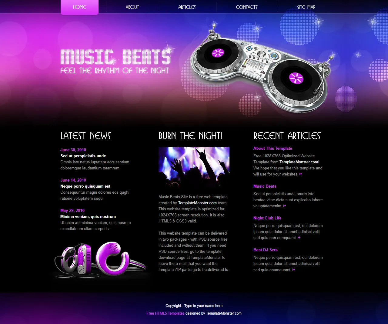 Music Beats音乐博客响应式模板