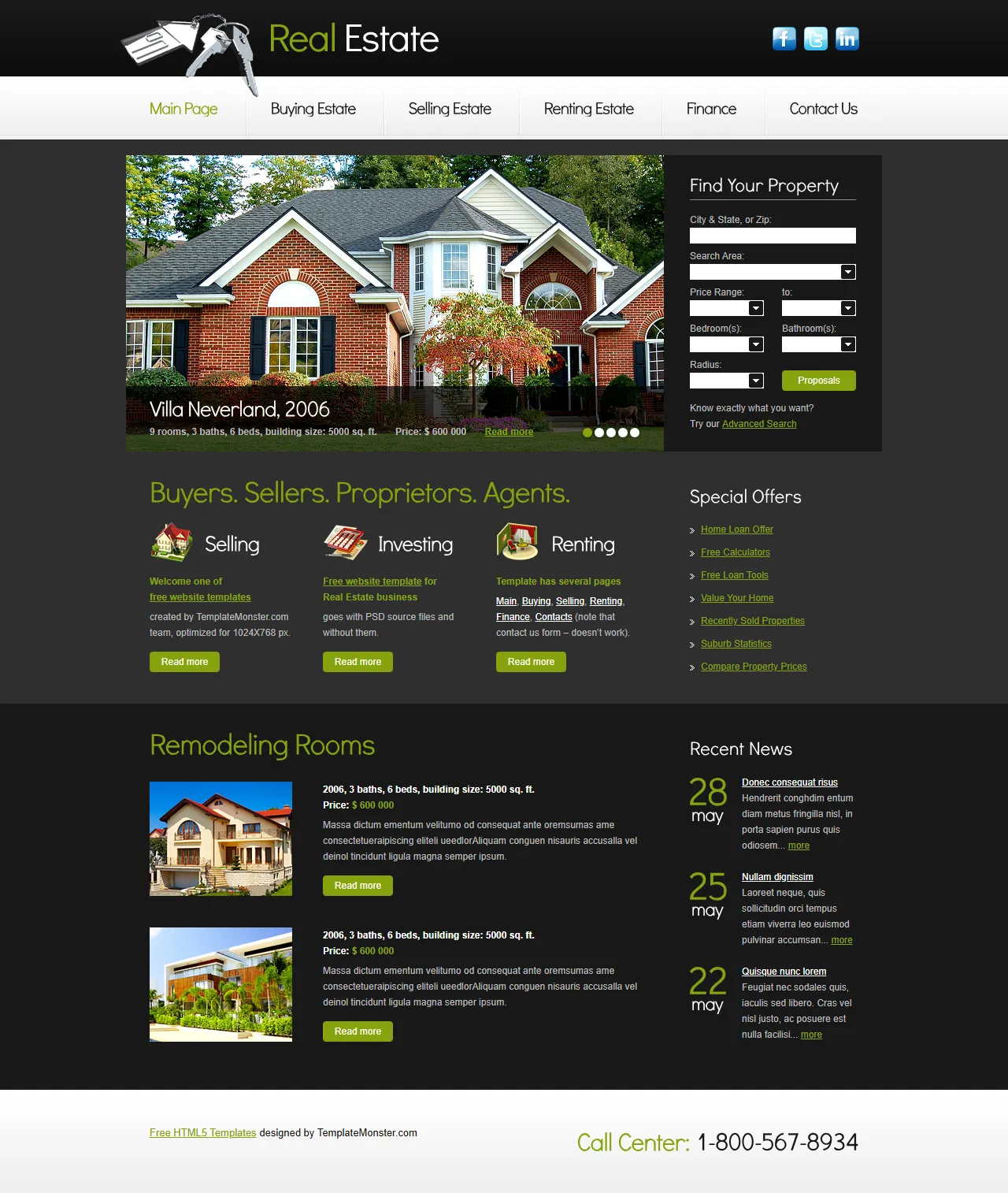 通用主页响应式模板