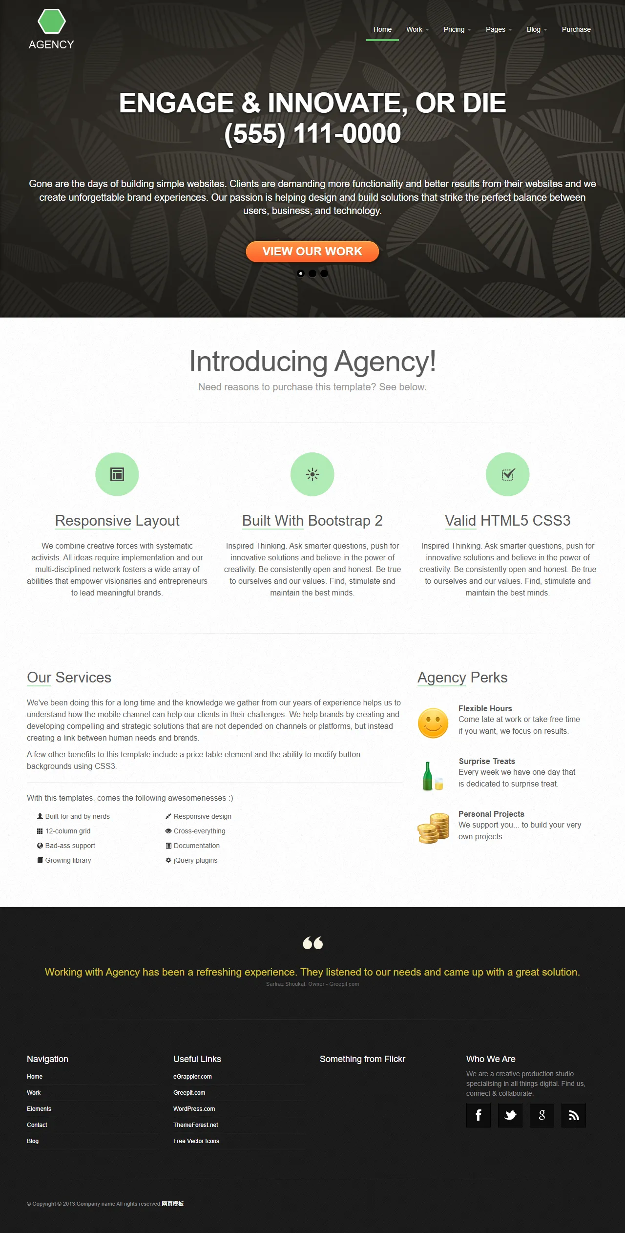 Agency机构响应式HTML5模板