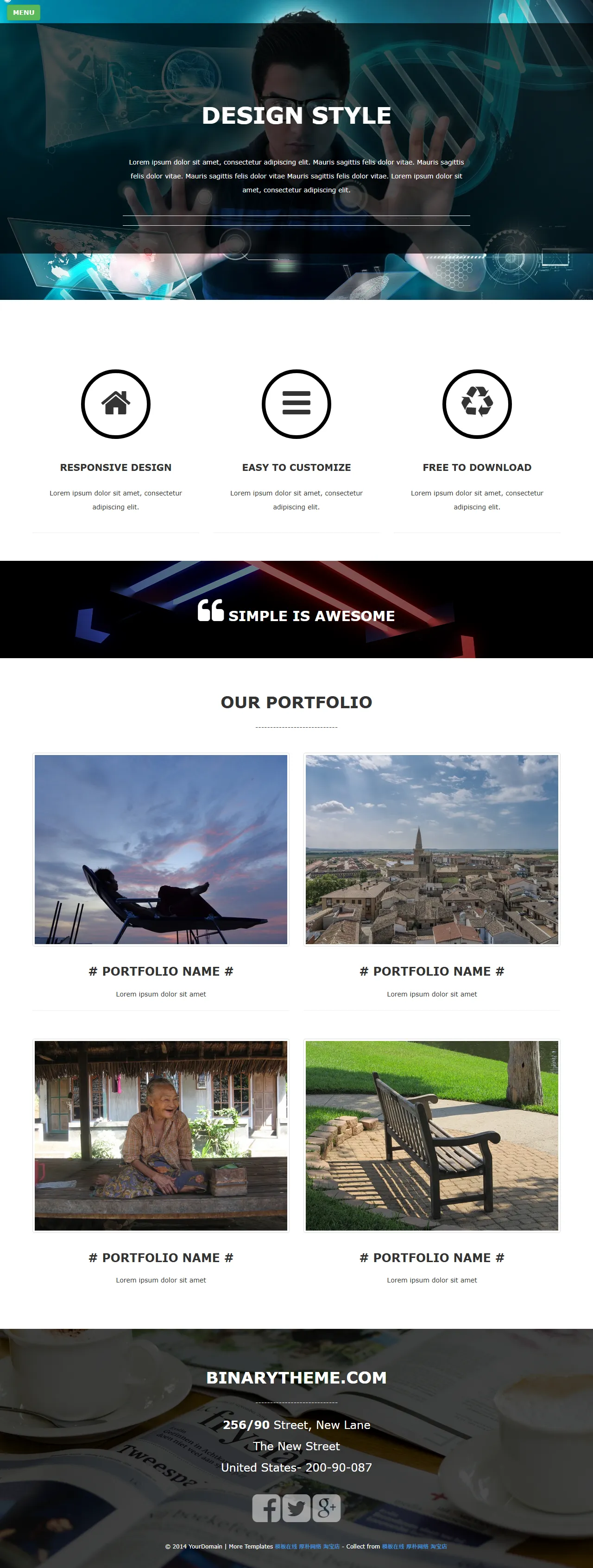 Side Menu Style侧边栏菜单响应式模板