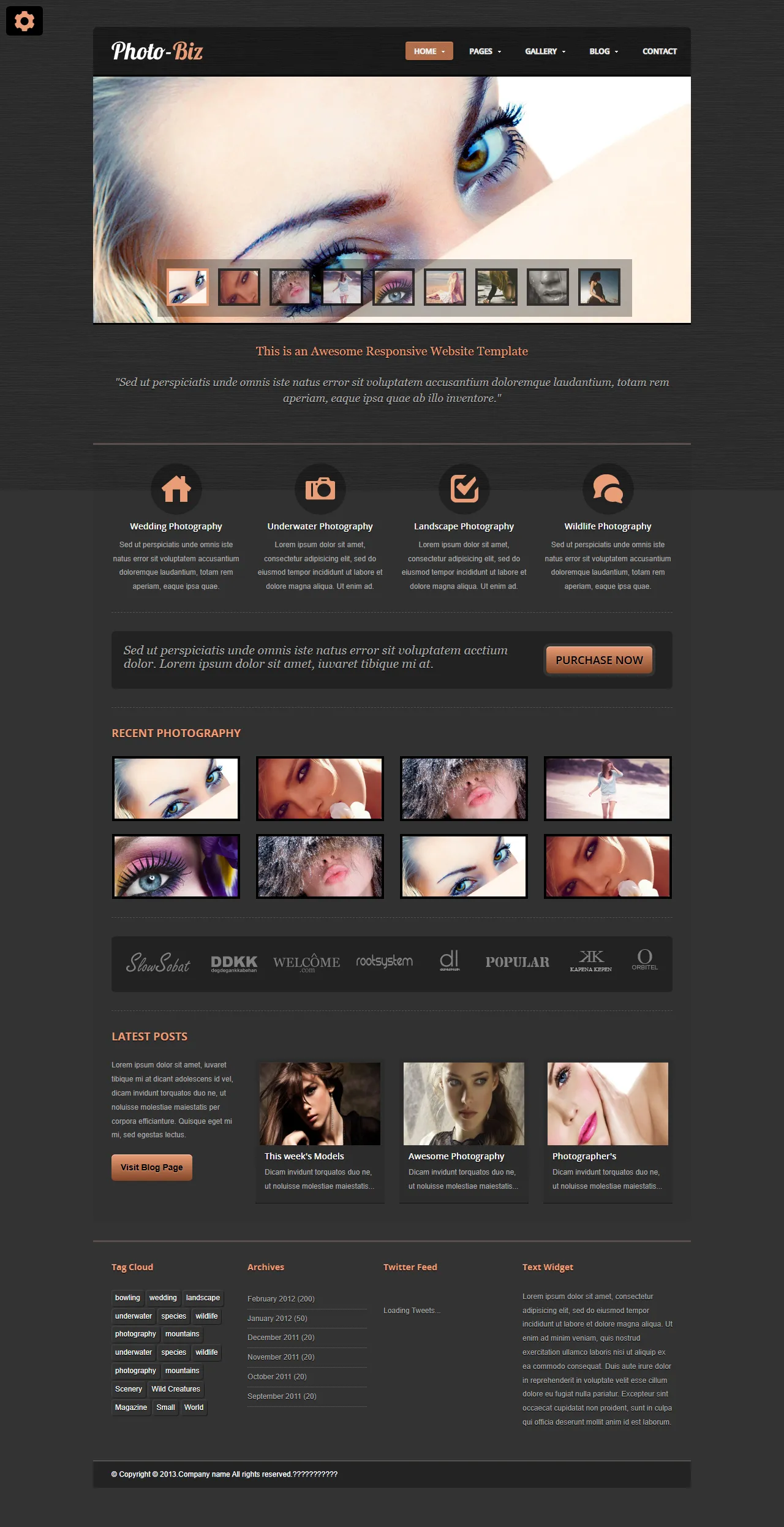 Awesome响应式HTML5网站模板