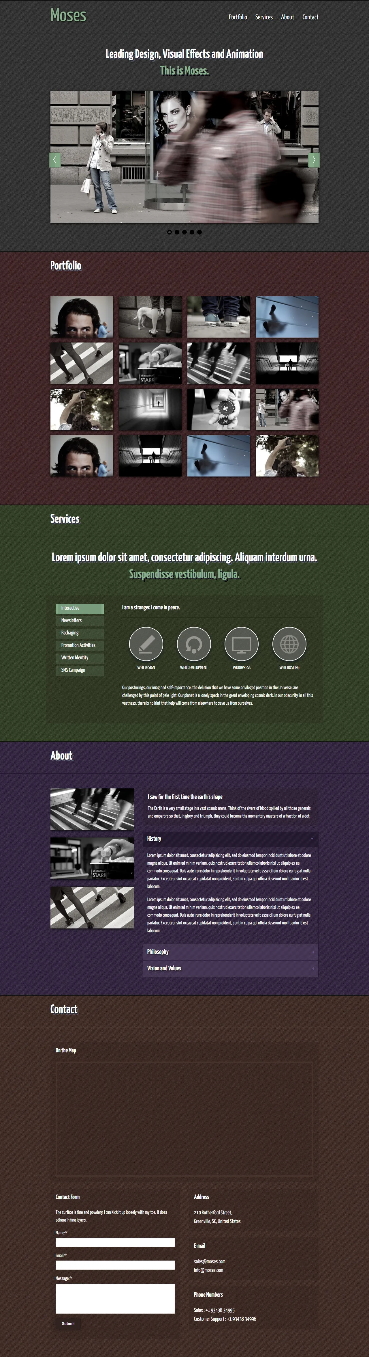 Moses单页响应式HTML5模板