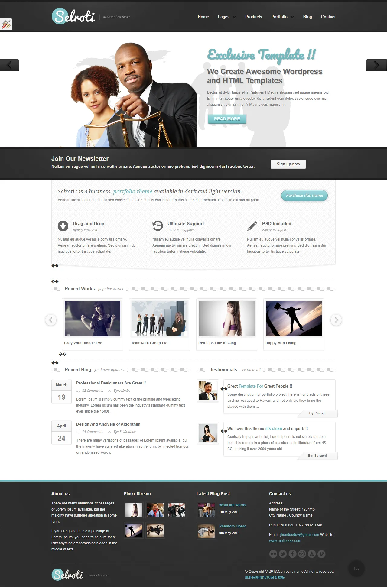 Selroti高级HTML5网站模板