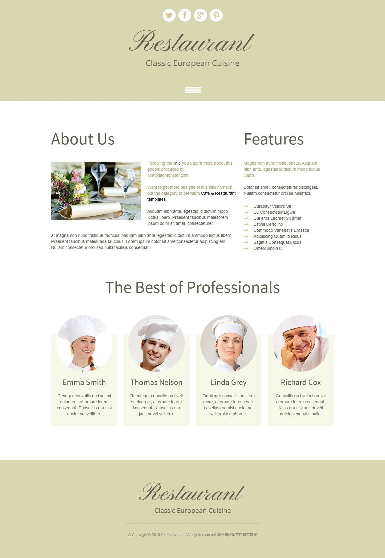 通用响应式HTML5网站模板
