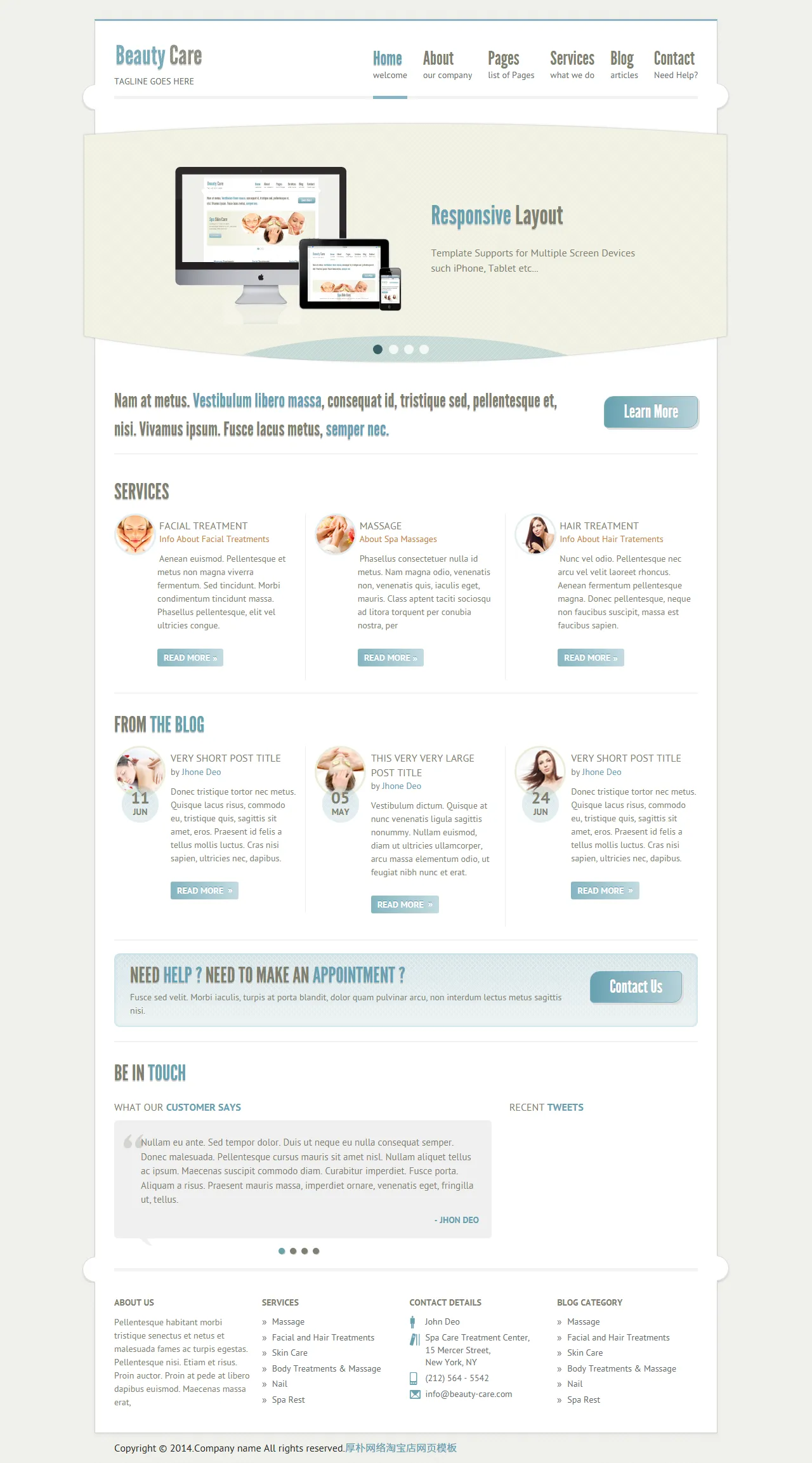 通用响应式HTML5网站模板