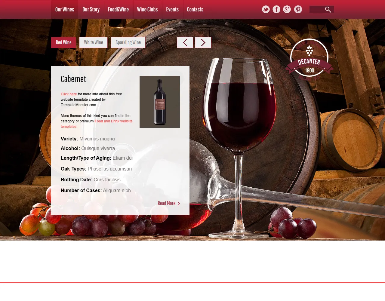 Our Wines葡萄酒酒庄网站模板
